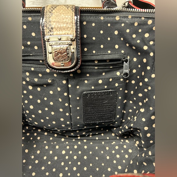 Black and Snake Print Leather Tote Bag & Matching Wallet - Picture 5 of 14